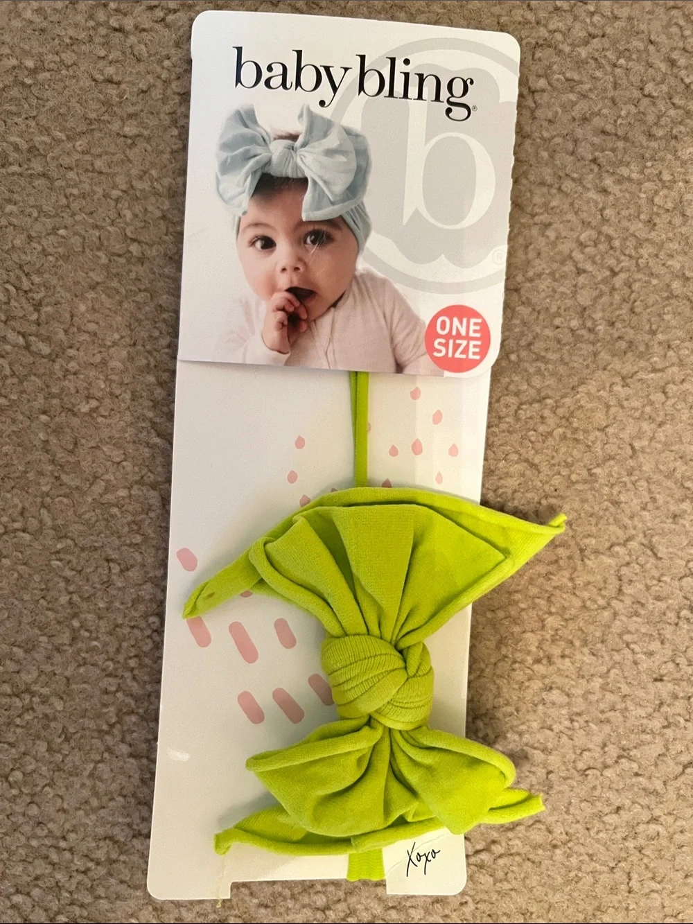 baby bling Lime Green Knotted Bow Headband for Kids